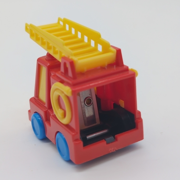 Pencil Sharpener Red and Yellow Toy ladder Fire Truck - Picture 2 of 4